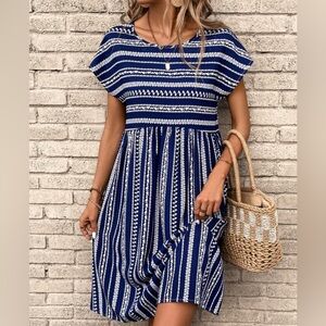 Navy Striped Midi Dress NWT emery rose 5xl